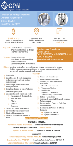 Fundici&oacute;n en molde permanente: Gravedad y Baja Presi&oacute;n Julio 13