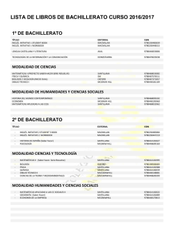 Listado de libros bachillerato