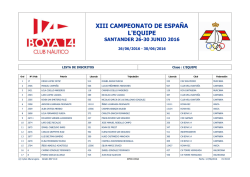 XIII CAMPEONATO DE ESPA&Ntilde;A L`EQUIPE &ndash; lista de