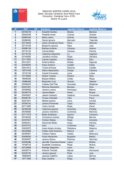 ENGLISH WINTER CAMPS 2016 Sede: Escuela Cardenal Jos&eacute;
