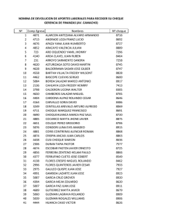 Relaci&oacute;n nominal para la devoluci&oacute;n del aporte laboral