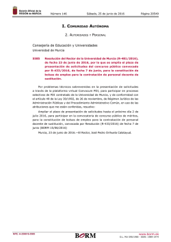 Publicaci&oacute;n n&uacute;mero 5585 del BORM n&uacute;mero 146 de 25/06/2016