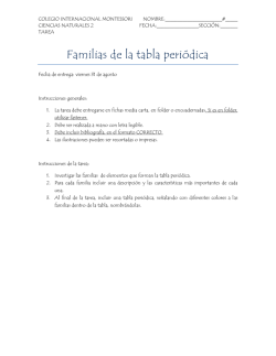 Familias de la tabla peri&oacute;dica - Colegio Internacional Montessori