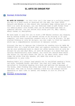 El Arte De Dirigir - Free Books Pdf
