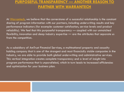 Purposeful Transparency &mdash; Another Reason To Partner With Warrantech