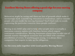Excellent Moving Boxes providing a good edge for your moving business