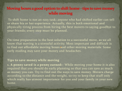 Moving boxes a good option to shift home - tips to save money while moving