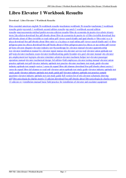 Libro Elevator 1 Workbook Resuelto
