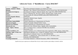 2&ordm; Bachillerato - Libros de Texto 2016-2017