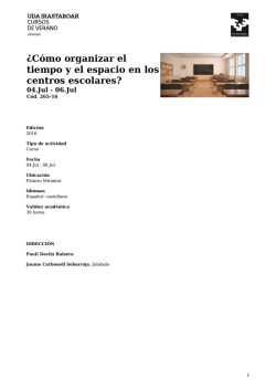 &iquest;C&oacute;mo organizar el tiempo y el espacio en los centros escolares?