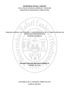 "an&aacute;lisis jur&iacute;dico, doctrinario y jurisprudencial de la tributaci&oacute;n en