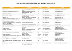 LISTADO EXPOSITORES FERIA DEL MUEBLE YECLA 2015