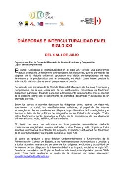 "Di&aacute;sporas e Interculturalidad en el Siglo XXI".