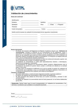 Validaci&oacute;n de conocimientos - Modalidad a distancia UTPL