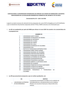convocatoria a universidades interesadas en ofrecer los