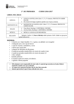 3&ordm; de primaria curso 2016-2017