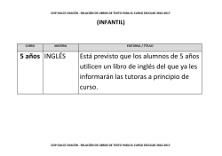 Relaci&oacute;n de libros solicitados para cada nivel para el curso 16-17