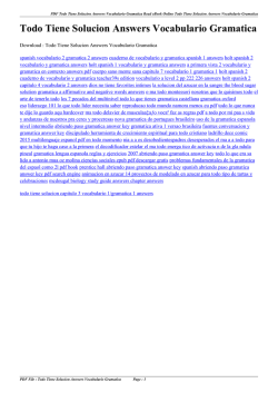 Todo Tiene Solucion Answers Vocabulario Gramatica