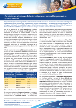 Conclusiones principales de las investigaciones sobre el Programa