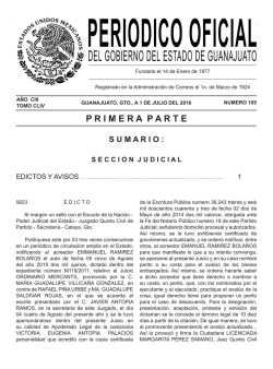 primeraparte - Peri&oacute;dico Oficial - Gobierno del Estado de Guanajuato