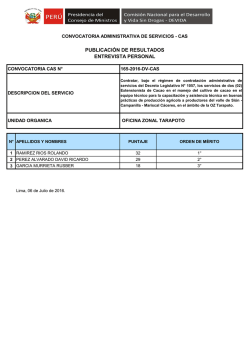 publicaci&oacute;n de resultados entrevista personal