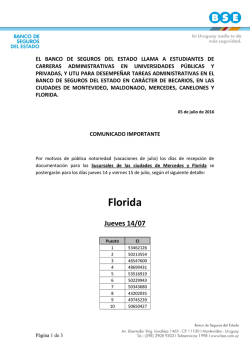 Comunicado importante para Florida y Mercedes