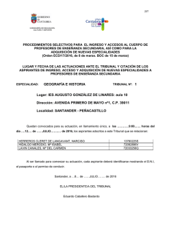 Citaci&oacute;n a la segunda prueba