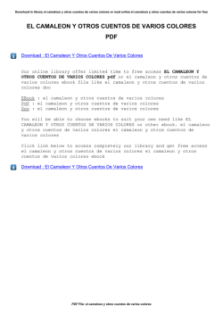 El Camaleon Y Otros Cuentos De Varios Colores