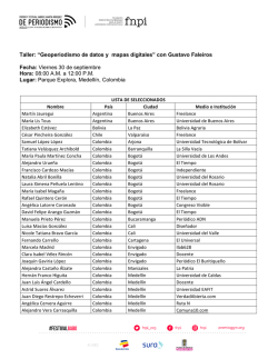 Taller: &ldquo;Geoperiodismo de datos y mapas digitales&rdquo; con Gustavo