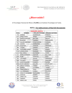 &iexcl;&iexcl;Bienvenido!! - Instituto Tecnol&oacute;gico de Tuxtla Guti&eacute;rrez