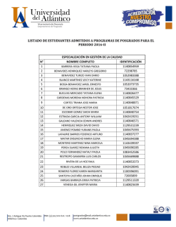 PERIODO 2016-II LISTADO DE ESTUDIANTES ADMITIDOS A