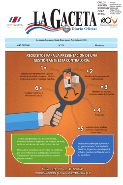 LA GACETA N&deg; 131 de la fecha 07 07 2016