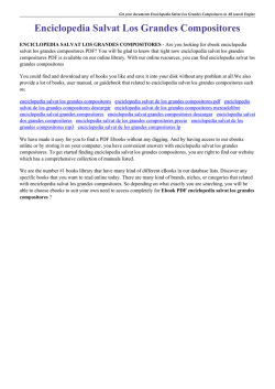 Enciclopedia Salvat Los Grandes Compositores