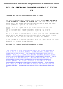 dios usa lapiz labial god wears lipstick 1st edition pdf