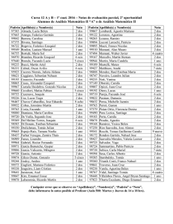 Curso 12 A y B &ndash; 1&ordm; cuat. 2016 &ndash; Notas de evaluaci&oacute;n parcial, 2&ordm;