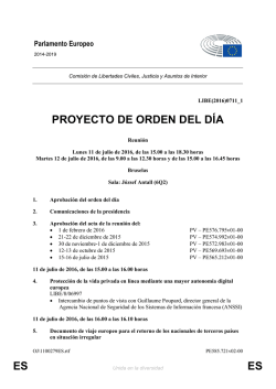 ES ES PROYECTO DE ORDEN DEL D&Iacute;A