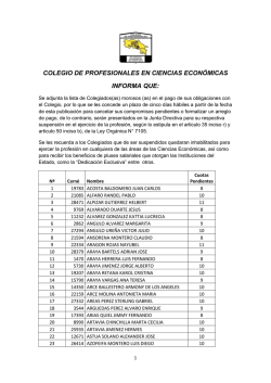 colegio de profesionales en ciencias econ&oacute;micas informa que