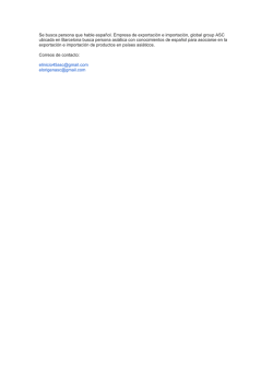 Se busca persona que hable espa&ntilde;ol. Empresa de exportaci&oacute;n e