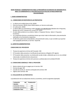 bases t&eacute;cnicas y administrativas para la provisi&oacute;n de un servicio de