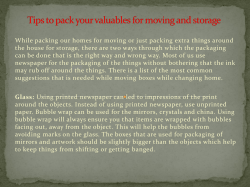 Tips to pack your valuables for moving and storage