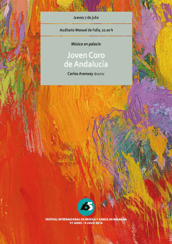 7 July: Joven Coro de Andaluc&iacute;a - Festival Internacional de M&uacute;sica y