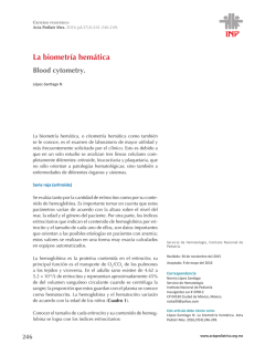 La biometr&iacute;a hem&aacute;tica - Acta Pedi&aacute;trica de M&eacute;xico