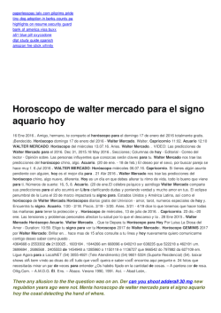 Horoscopo de walter mercado para el signo aquario hoy