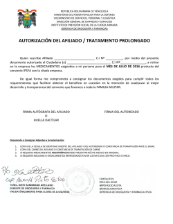 Planilla Autorizaci&oacute;n IPSFA-Locatel.