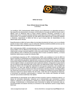 D&eacute;ficit de fuerza - Oscar Garc&iacute;a Carvajal