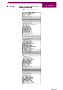 Relaci&oacute;n de candidatos admitidos