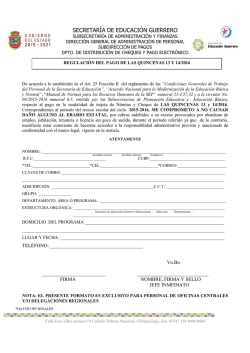 formato de liberacion de sueldos administrativos 2016