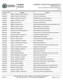 Padr&oacute;n Definitivo - TEU - Universidad de Costa Rica