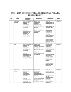 inei &ndash; 2017 convocatoria de personal para el proyecto cpv
