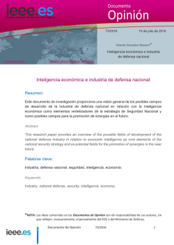 Inteligencia econ&oacute;mica e industria de defensa nacional
